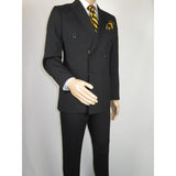 Men Suit BERLUSCONI Turkey Italian Wool 180's Double Breasted UGS94-08 Black