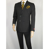 Men Suit BERLUSCONI Turkey Italian Wool 180's Double Breasted UGS94-08 Black