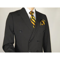 Men Suit BERLUSCONI Turkey Italian Wool 180's Double Breasted UGS94-08 Black