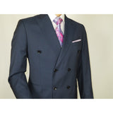 Men Suit BERLUSCONI Turkey Italian Wool 180's Double Breasted UGS94-09 Mid Blue