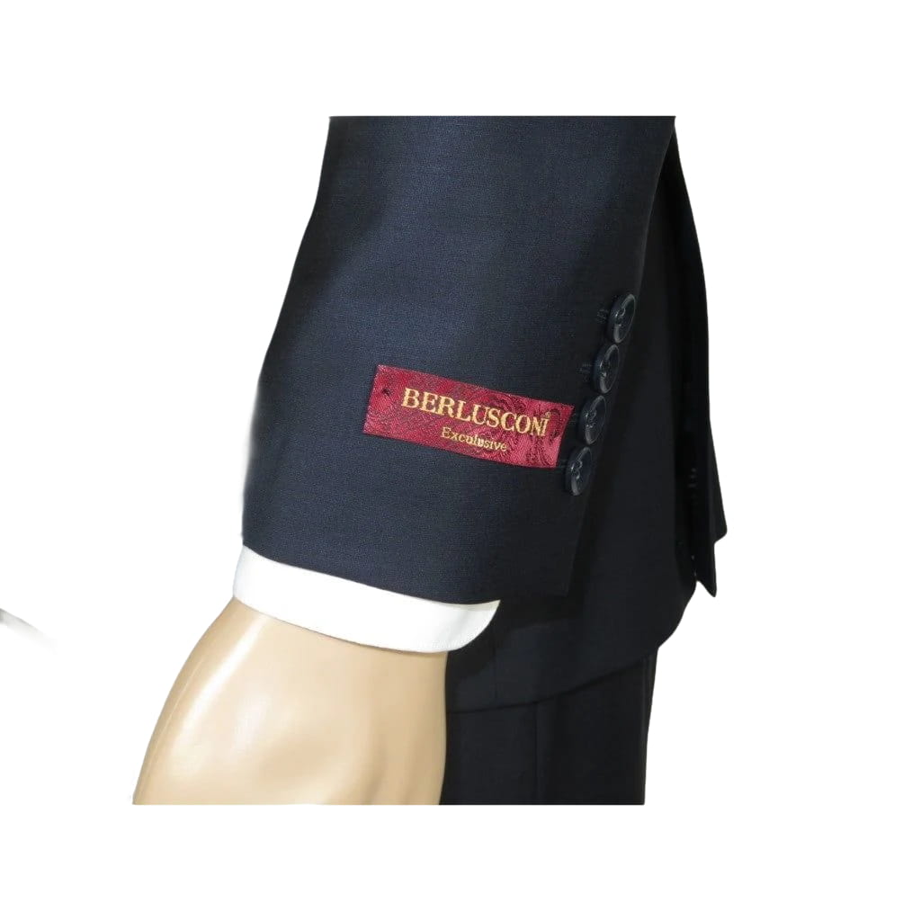 Men Suit BERLUSCONI Turkey Italian Wool 180's Double Breasted UGS94-12 Navy