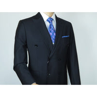 Men Suit BERLUSCONI Turkey Italian Wool 180's Double Breasted UGS94-12 Navy