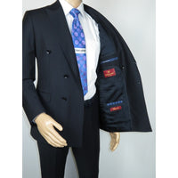 Men Suit BERLUSCONI Turkey Italian Wool 180's Double Breasted UGS94-12 Navy
