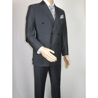 Men Suit BERLUSCONI Turkey Italian Wool 180's Double Breasted UGS94-14 Charcoal