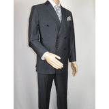 Men Suit BERLUSCONI Turkey Italian Wool 180's Double Breasted UGS94-14 Charcoal