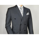 Men Suit BERLUSCONI Turkey Italian Wool 180's Double Breasted UGS94-14 Charcoal