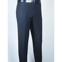 Men Suit BERLUSCONI Italian Wool 180's Pin Stripe One Button Peak UGS95-01 Navy
