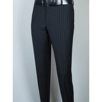 Men Suit BERLUSCONI Italian Wool 180's Pin Stripe One Button Peak UGS95-01 Navy