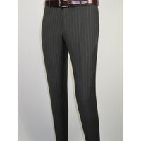 Men Suit BERLUSCONI Italian Wool 180's Pin Stripe One Button Peak UGS95-03 Gray
