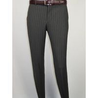 Men Suit BERLUSCONI Italian Wool 180's Pin Stripe One Button Peak UGS95-03 Gray