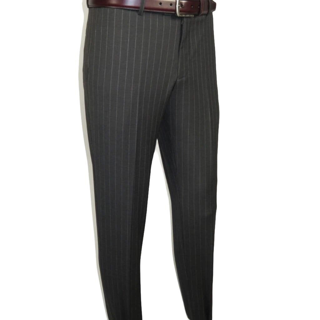 Men Suit BERLUSCONI Italian Wool 180's Pin Stripe One Button Peak UGS95-03 Gray