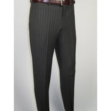 Men Suit BERLUSCONI Italian Wool 180's Pin Stripe One Button Peak UGS95-03 Gray