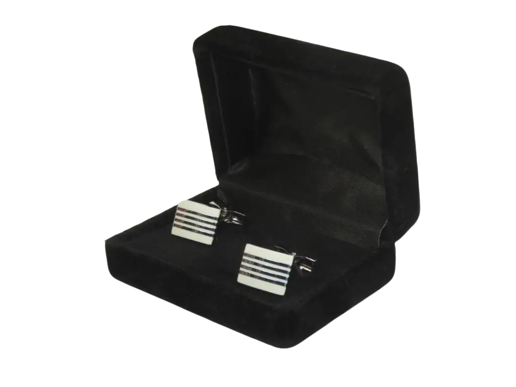 Men J.Valintin Cufflinks by Vitorofolo for French Cuff Shirt V29-35 White Silver