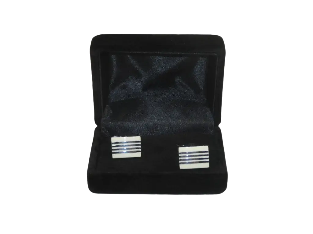 Men J.Valintin Cufflinks by Vitorofolo for French Cuff Shirt V29-35 White Silver