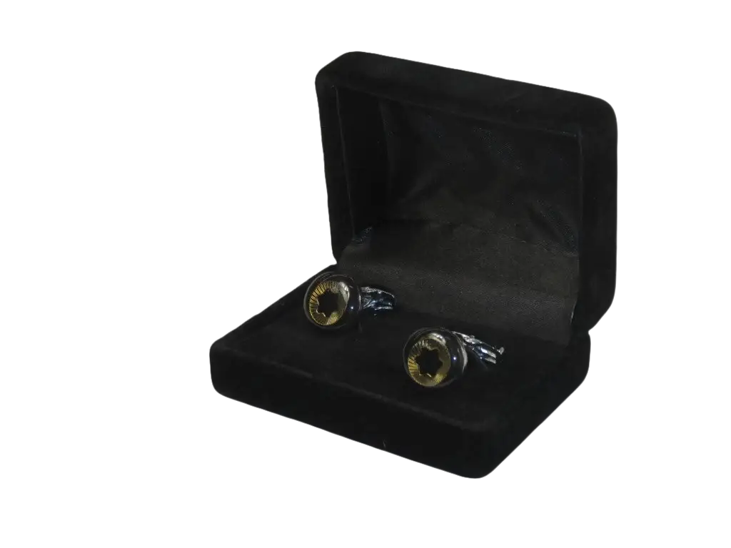 Men J.Valintin Cufflinks by Vitorofolo for French Cuff Shirt V35-24 Black Gold