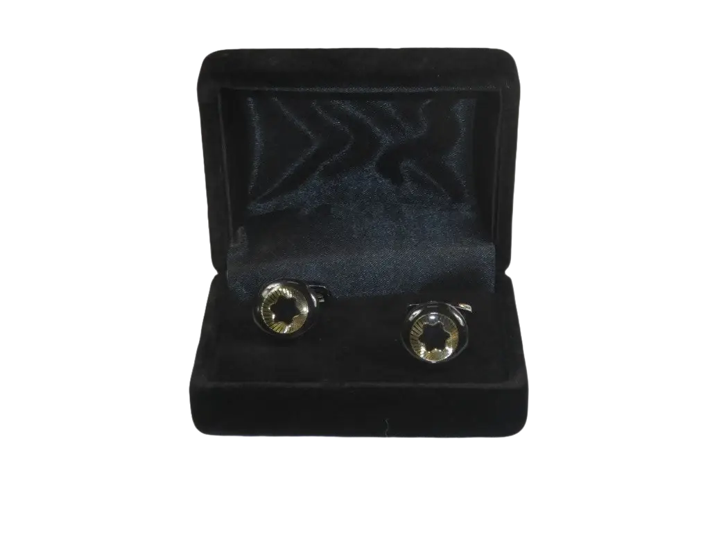 Men J.Valintin Cufflinks by Vitorofolo for French Cuff Shirt V35-24 Black Gold