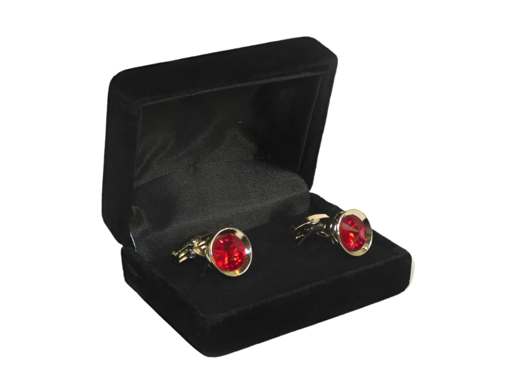 Men J.Valintin Cufflinks by Vitorofolo for French Cuff Shirt V35-27 Red Gold