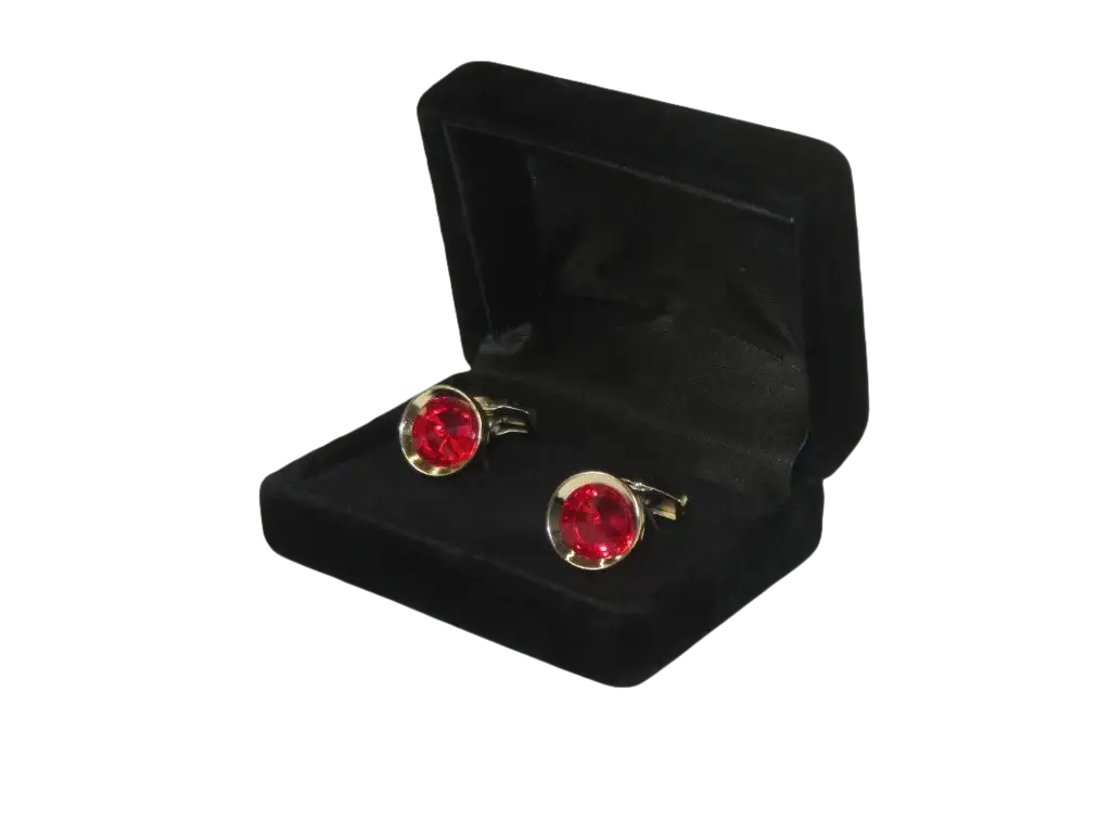 Men J.Valintin Cufflinks by Vitorofolo for French Cuff Shirt V35-27 Red Gold