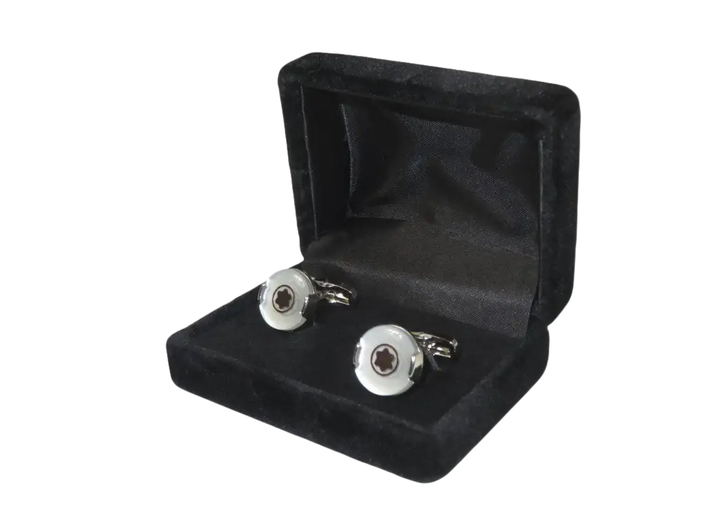 Men J.Valintin Cufflinks by Vitorofolo for French Cuff Shirt V35-31 White Gold