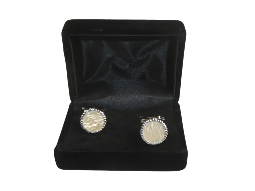 Men J.Valintin Cufflinks by Vitorofolo for French Cuff Shirt V35-33 Pearl