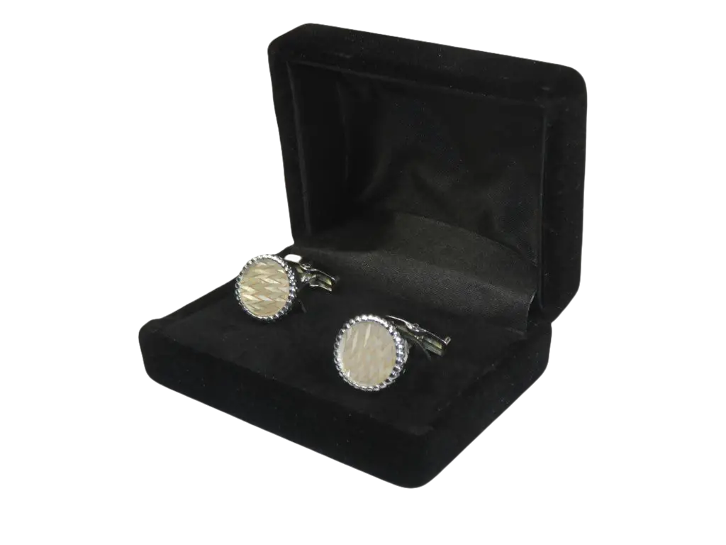 Men J.Valintin Cufflinks by Vitorofolo for French Cuff Shirt V35-33 Pearl