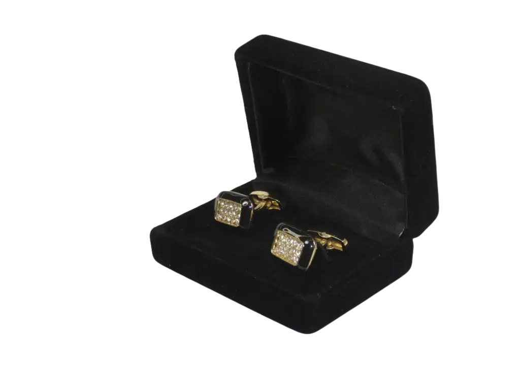Men J.Valintin Cufflinks by Vitorofolo for French Cuff Shirt V39-59 Gold Diamond