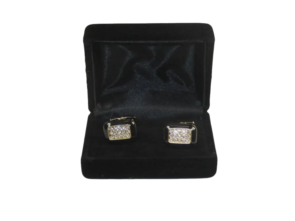 Men J.Valintin Cufflinks by Vitorofolo for French Cuff Shirt V39-59 Gold Diamond