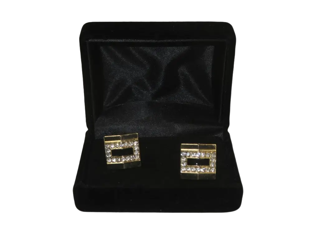 Men J.Valintin Cufflinks by Vitorofolo for French Cuff Shirt V39-62 Gold Diamond