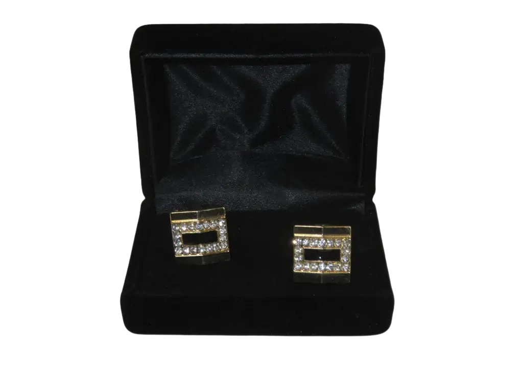 Men J.Valintin Cufflinks by Vitorofolo for French Cuff Shirt V39-62 Gold Diamond