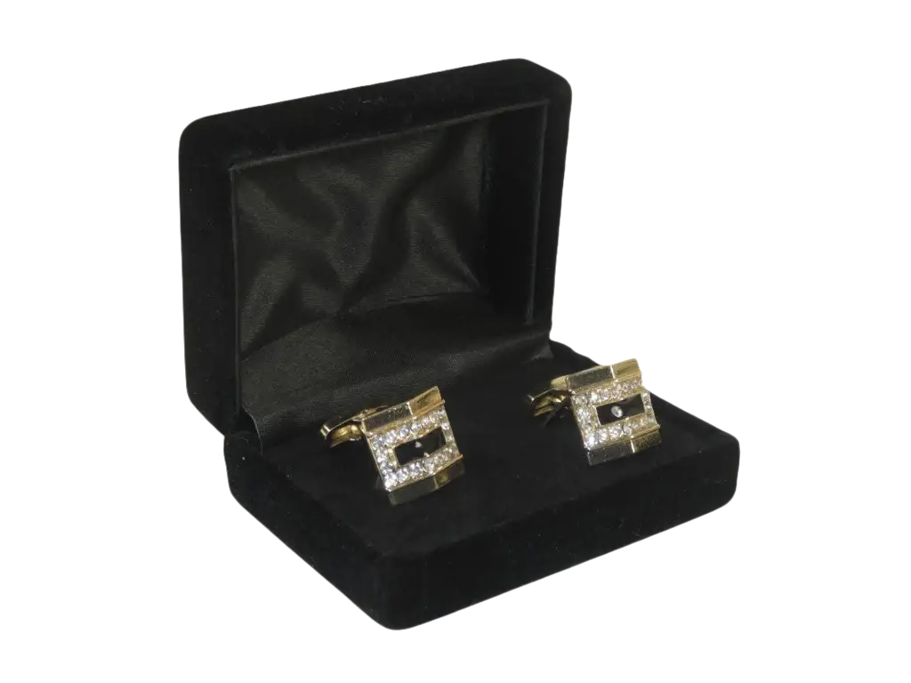 Men J.Valintin Cufflinks by Vitorofolo for French Cuff Shirt V39-62 Gold Diamond