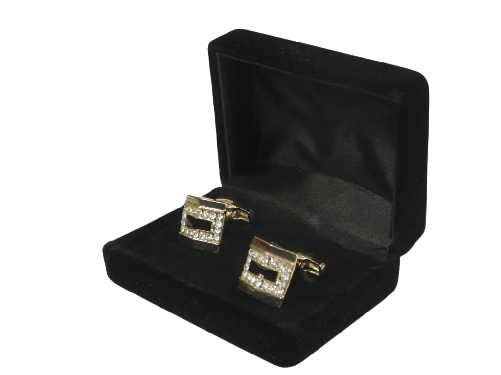 Men J.Valintin Cufflinks by Vitorofolo for French Cuff Shirt V39-62 Gold Diamond