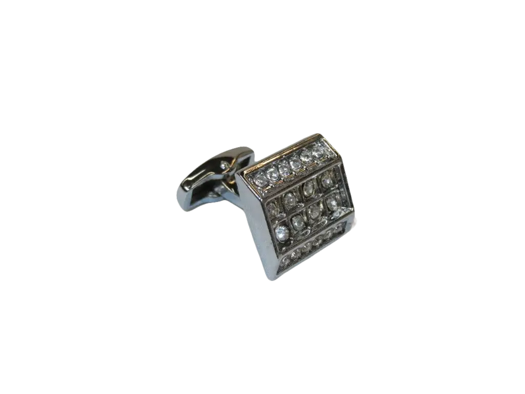 Men J.Valintin Cufflinks by Vitorofolo for French Cuff Shirt V39-64 Silver Diamond