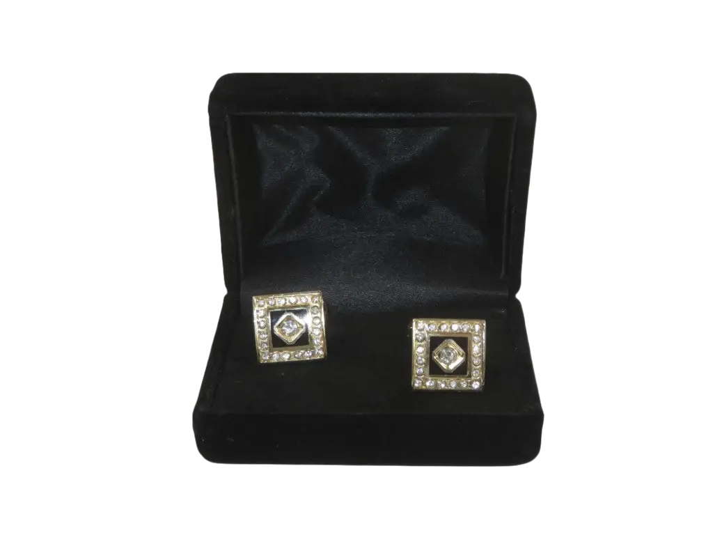 Men J.Valintin Cufflinks by Vitorofolo for French Cuff Shirt V39-65 Gold Diamond