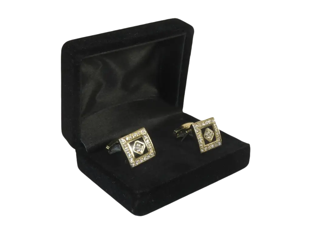 Men J.Valintin Cufflinks by Vitorofolo for French Cuff Shirt V39-65 Gold Diamond