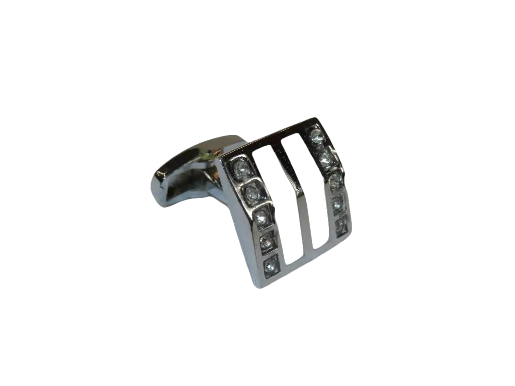Men J.Valintin Cufflinks Vitorofolo for French Cuff Shirt V39-71 Silver Diamond
