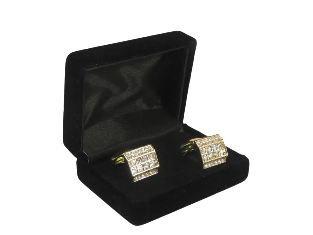 Men J.Valintin Cufflinks by Vitorofolo for French Cuff Shirt V39-74 Gold Diamond