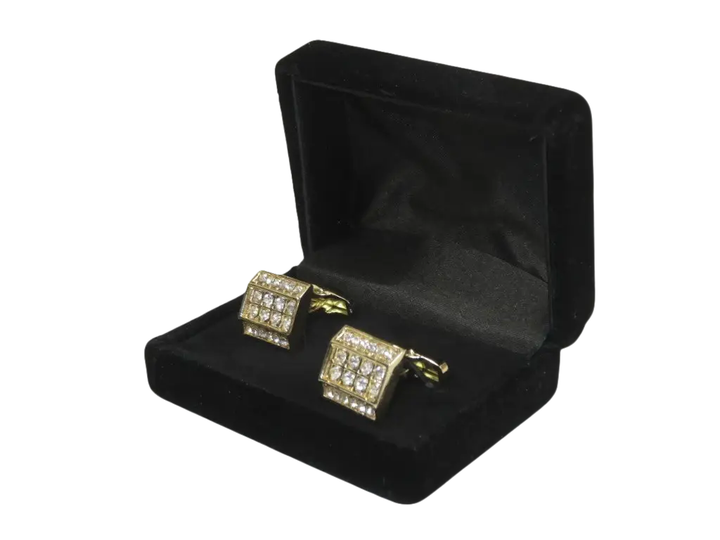 Men J.Valintin Cufflinks by Vitorofolo for French Cuff Shirt V39-74 Gold Diamond