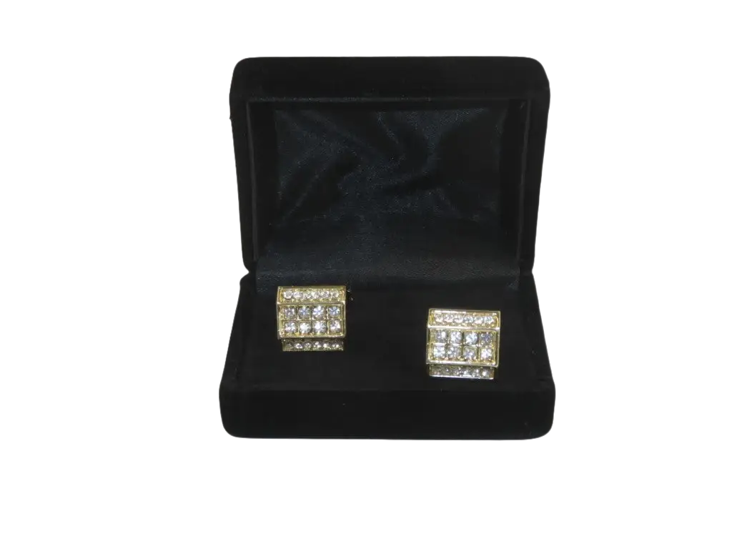 Men J.Valintin Cufflinks by Vitorofolo for French Cuff Shirt V39-74 Gold Diamond