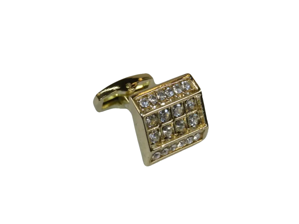 Men J.Valintin Cufflinks by Vitorofolo for French Cuff Shirt V39-74 Gold Diamond