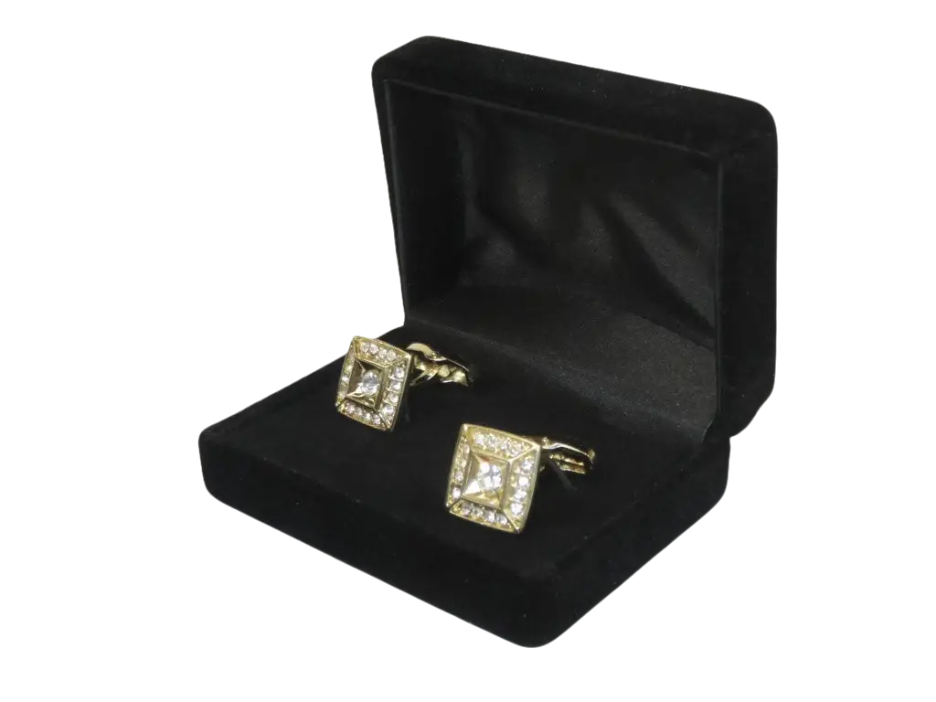 Men J.Valintin Cufflinks by Vitorofolo for French Cuff Shirt V39-63 Gold Diamond
