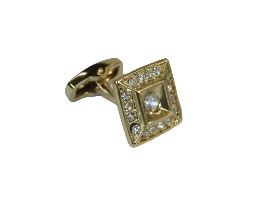 Men J.Valintin Cufflinks by Vitorofolo for French Cuff Shirt V39-63 Gold Diamond