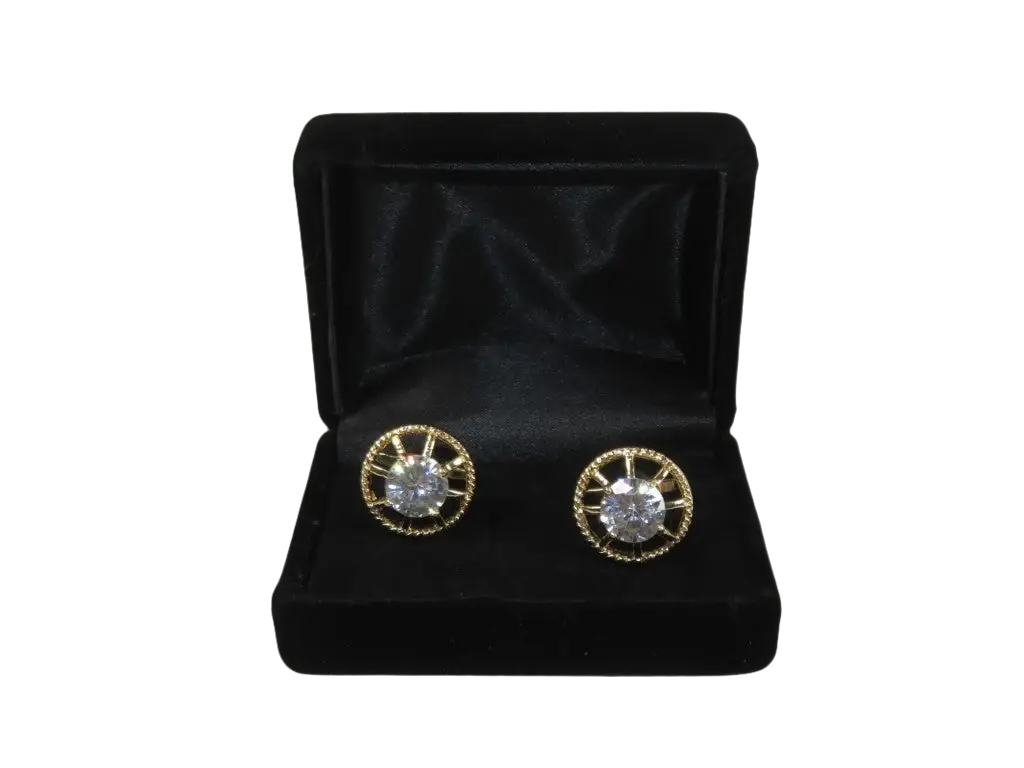 Men J.Valintin Cufflinks With Bold Stones Plated Gold Vito Rofolo V45-3