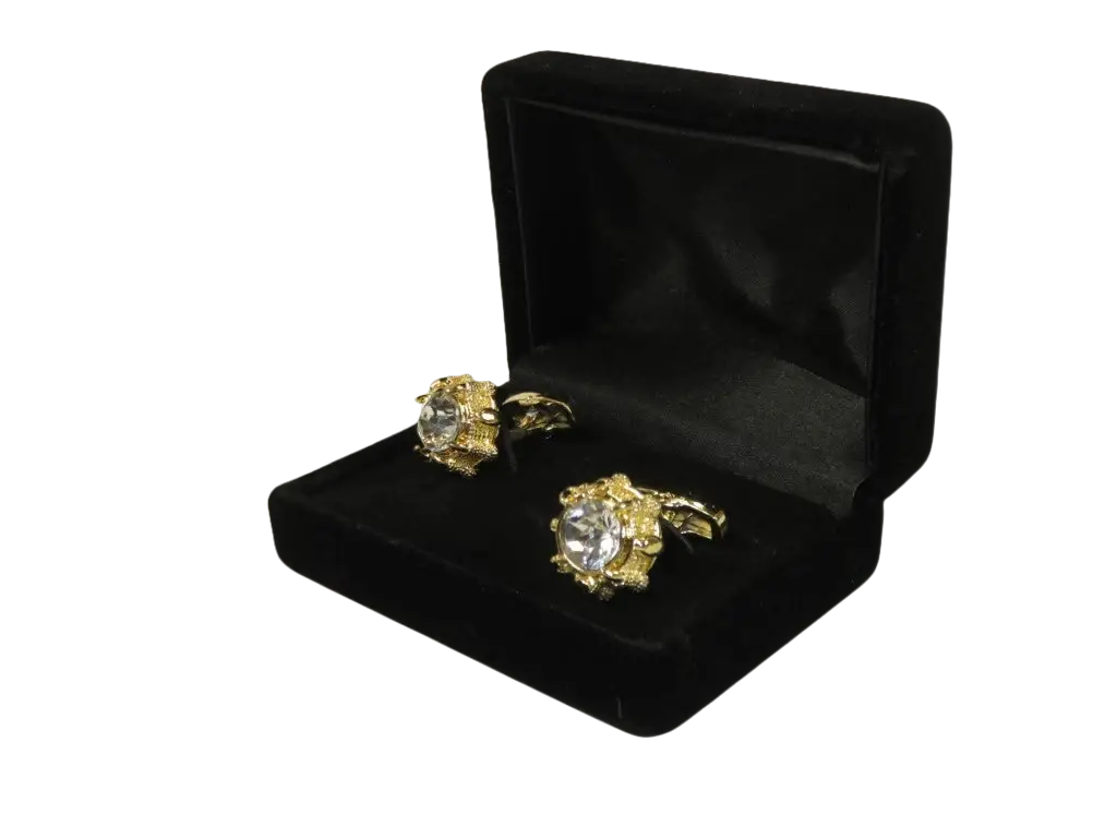 Men J.Valintin Cufflinks With Bold Stones Plated Gold Vito Rofolo V45-4