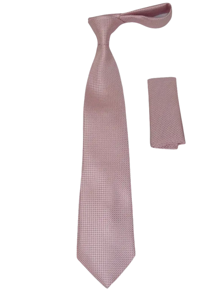 Men's Vito Rofolo From Italy Tie Hankie Gift Boxed 100% Silk VR-28 Pink Pique