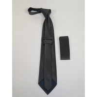 Men's Tie/Hankie Microfiber Silky Vito Rofolo by J.Valintin VTR-85 Black White