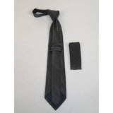 Men's Tie/Hankie Microfiber Silky Vito Rofolo by J.Valintin VTR-85 Black White