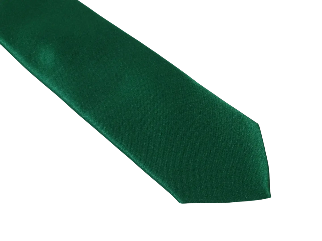 Mens Narrow Tie/Hankie Set Satin Silky Vito Rofolo VTR-95 Emerald Green