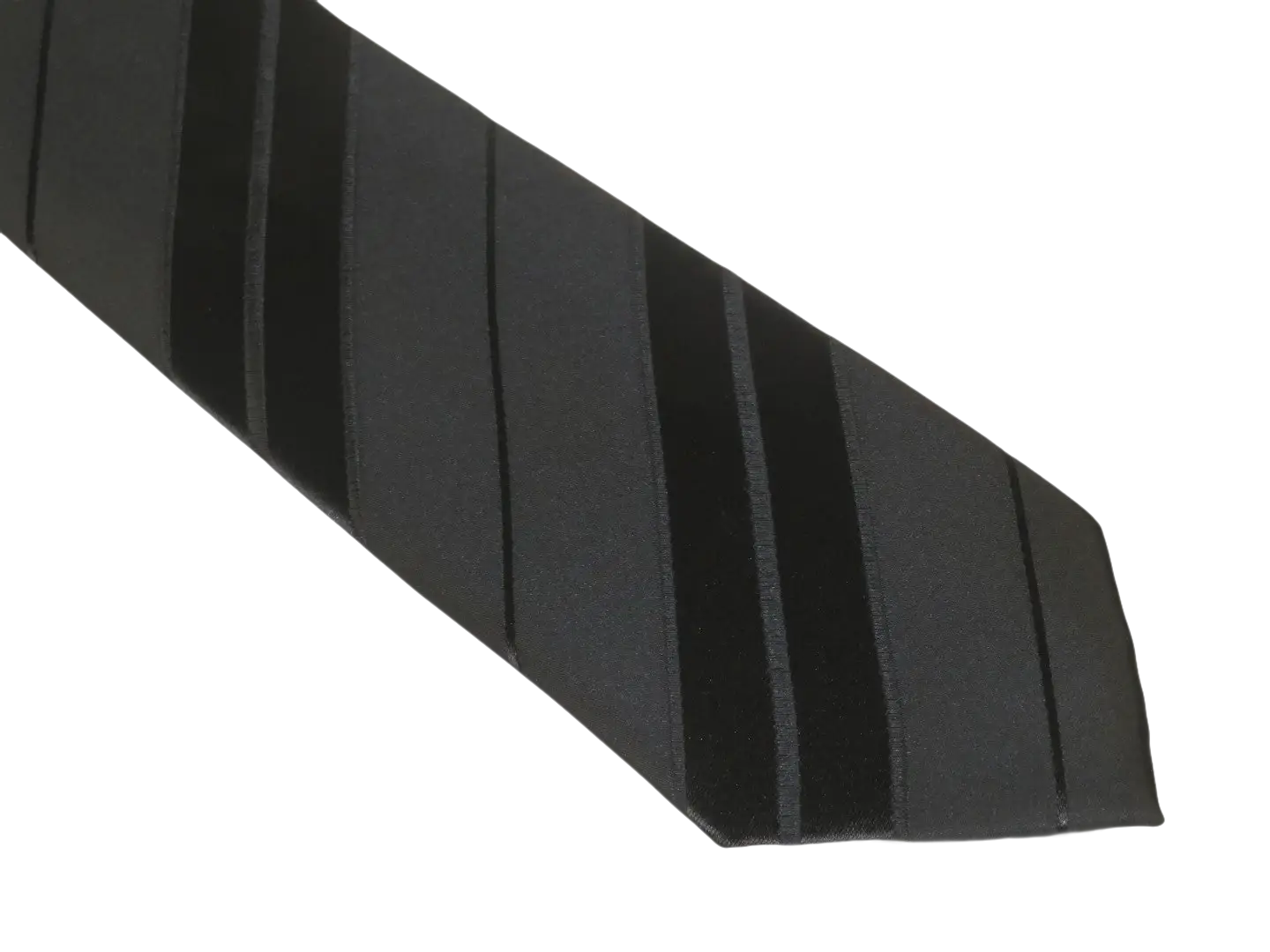 Mens Narrow Tie/Hankie Set Microfiber Silky Vito Rofolo VTR-97 Black Shadow