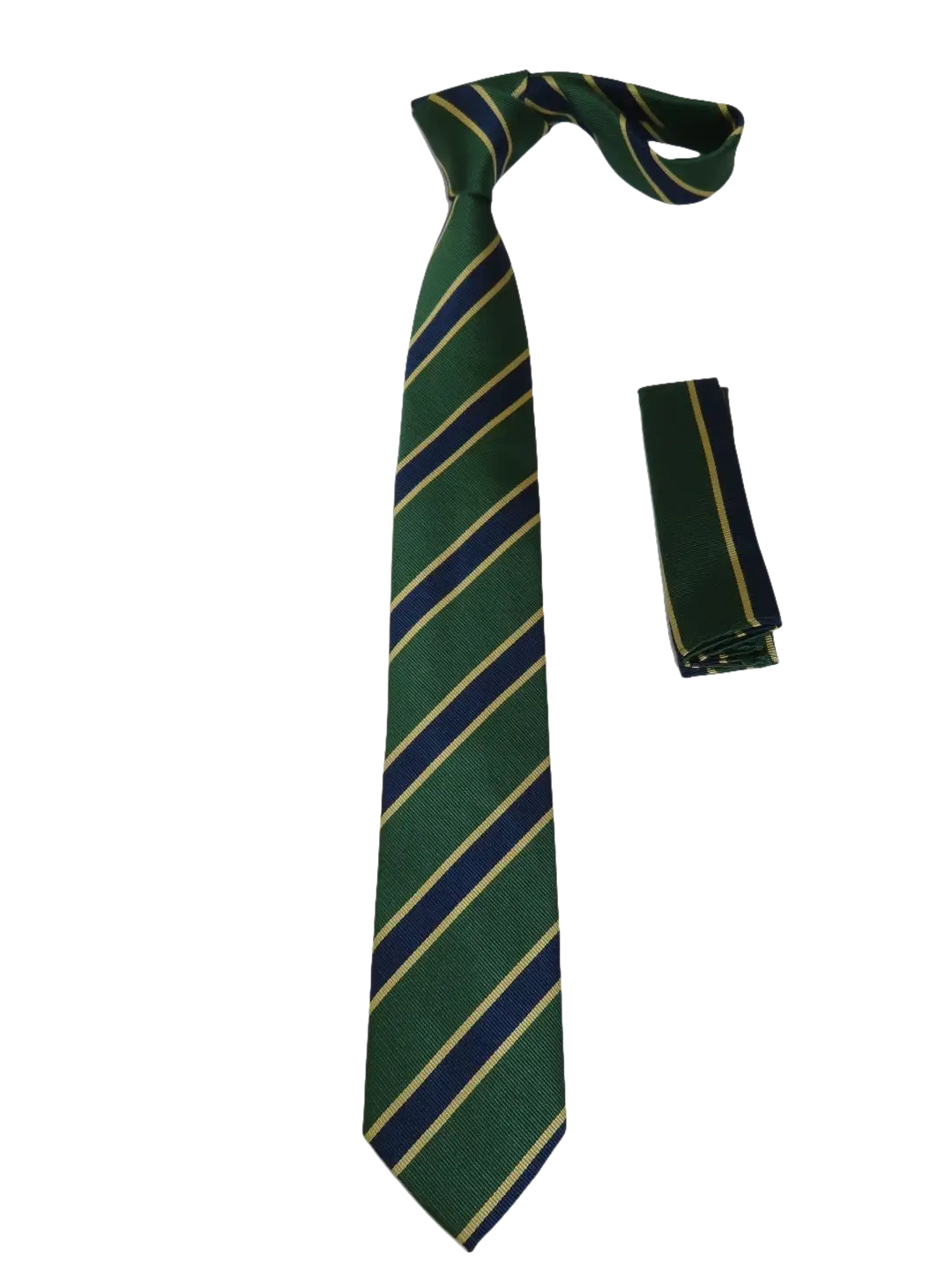 Mens Narrow Tie/Hankie Set Microfiber Silky Vito Rofolo VTR-99 Hunter Green